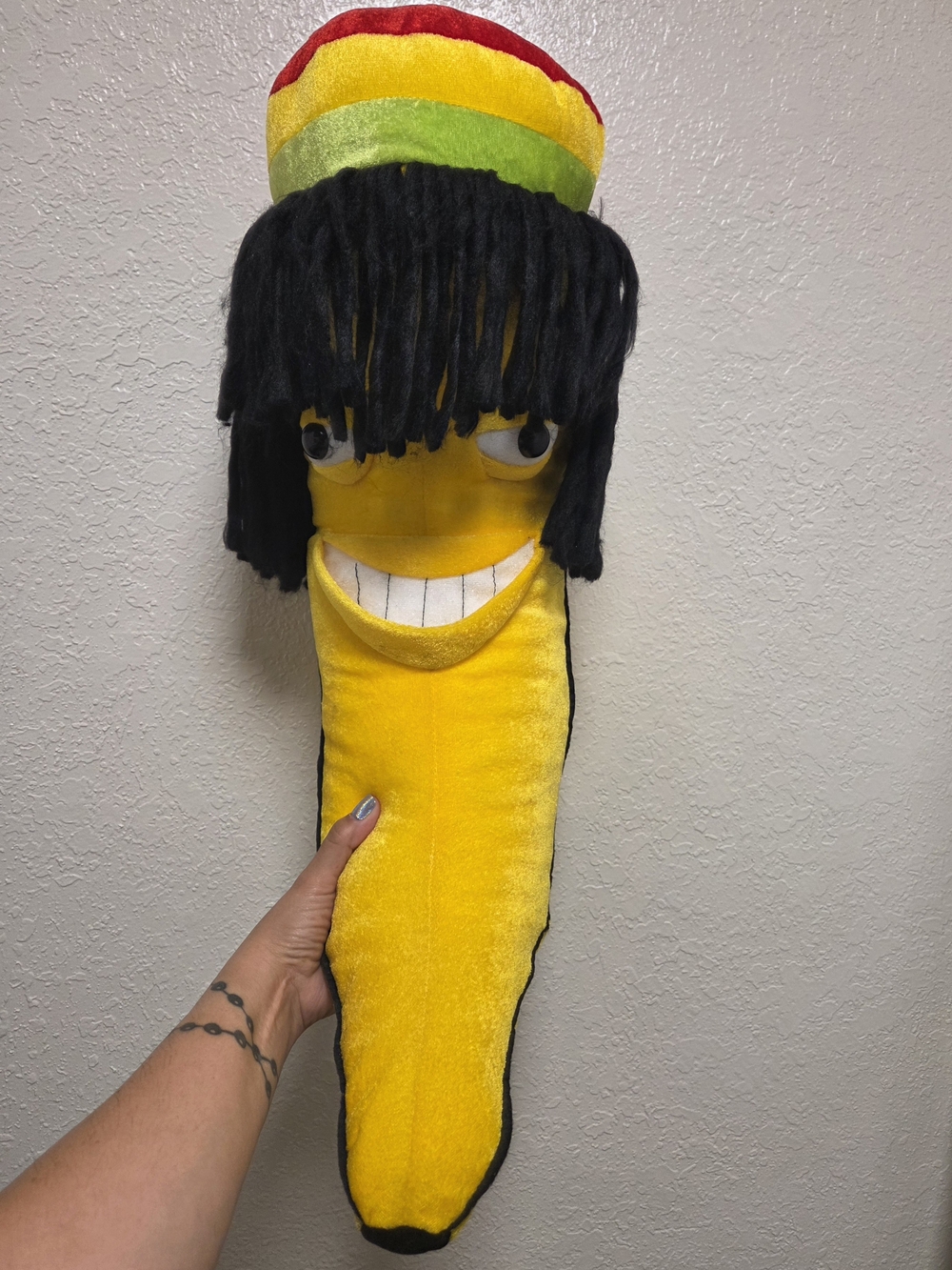 Banana Plush In A Rasta Hat